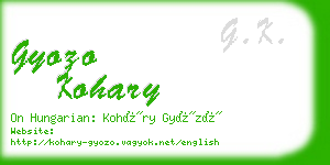 gyozo kohary business card